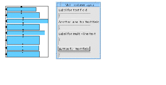 Screenshot of initial, default multi-column layout with resources set.