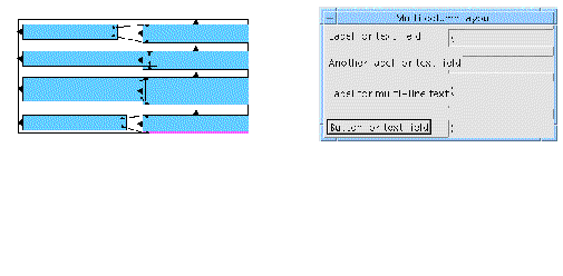 Screenshots illustrating alignment of widgets.