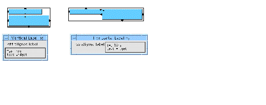 Screenshots illustrating vertical and horizontal label alignment.