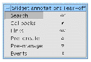 The Annotation menu items shown in a tear-off menu.