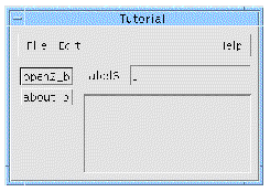 The menubar of the tutorial as it appears in the dynamic display with example values entered.