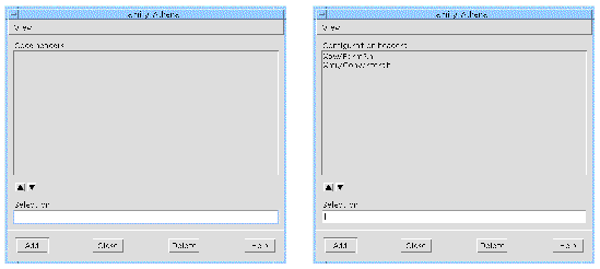 Two views of the Family Edit dialog showing first the Code Headers page and then the Configuration Headers page.