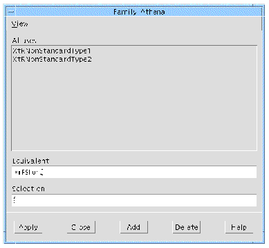 The Family edit dialog showing the Aliases page with default values.